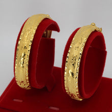 將圖片載入圖庫檢視器 One Pair Of 24K Solid Yellow Gold Wedding Dragon Phoenix Bangles 20.7 Grams
