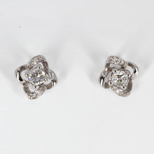 Load image into Gallery viewer, 18K Solid White Gold Diamond Stud Earrings 0.30 CT
