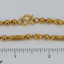Load image into Gallery viewer, 24K Solid Yellow Gold Barrel Bead Link Chain 21 Grams 20&quot; 999
