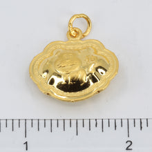 將圖片載入圖庫檢視器 24K Solid Yellow Gold Baby Puffy Dog Longevity Lock Hollow Pendant 4.0 Grams