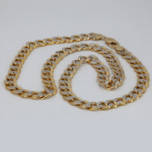 Load image into Gallery viewer, 14K Solid Two Tone Yellow Gold Flat Cuban Link Hollow Chain 24&quot; 36.7 Grams
