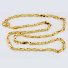 Load image into Gallery viewer, 24K Solid Yellow Gold Barrel Link Chain 25.6 Grams 22&quot; 9999
