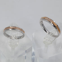 將圖片載入圖庫檢視器 18K Two Tone Solid White Yellow Gold Diamond Couple Wedding Rings Band D0.096 CT, D0.065 CT