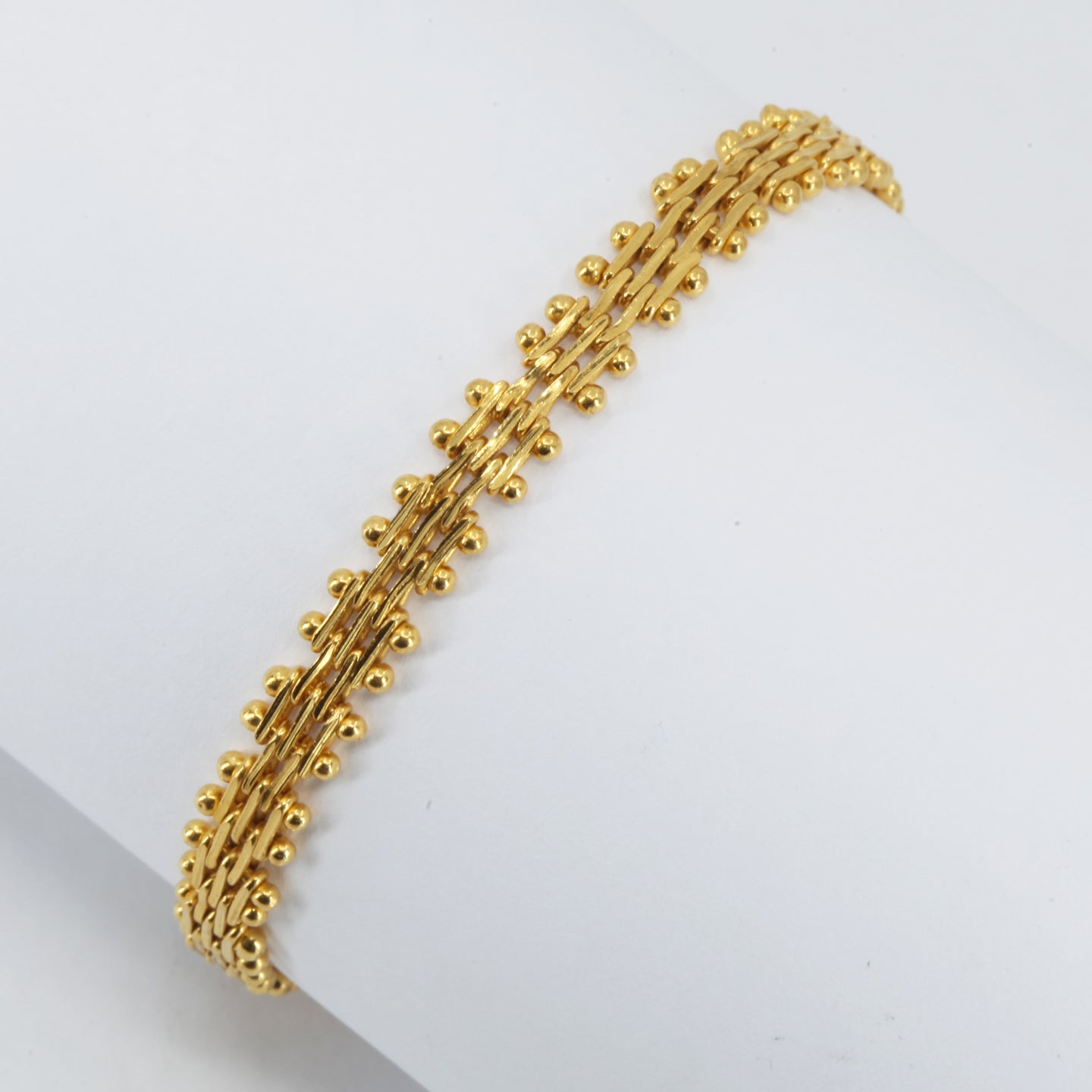 24K Solid Yellow Gold Link Bracelet 13.4 Grams