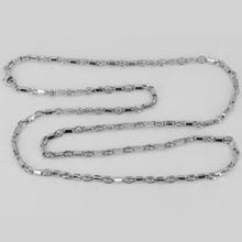 Load image into Gallery viewer, 18K Solid White Gold Design Link Chain 21.5&quot; 13.8 Grams
