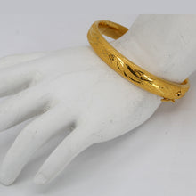 將圖片載入圖庫檢視器 24K Solid Yellow Gold Double Happiness Phoenix Dragon Bangle 20.9 Grams 9999