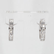 Load image into Gallery viewer, 14K Solid White Gold Diamond Hoop Earrings 0.77 CT
