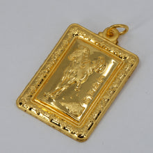 將圖片載入圖庫檢視器 24K Solid Yellow Gold Zodiac Horse Hollow Rectangular Pendant 8.1 Grams