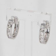Load image into Gallery viewer, 14K Solid White Gold Diamond Hoop Earrings 0.77 CT
