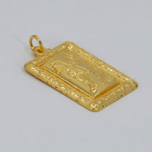 將圖片載入圖庫檢視器 24K Solid Yellow Gold Zodiac Horse Hollow Rectangular Pendant 8.1 Grams