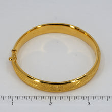 將圖片載入圖庫檢視器 24K Solid Yellow Gold Double Happiness Phoenix Dragon Bangle 20.9 Grams 9999