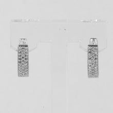 Load image into Gallery viewer, 14K Solid White Gold Diamond Hoop Earrings D0.48 CT
