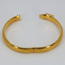 將圖片載入圖庫檢視器 24K Solid Yellow Gold Double Happiness Phoenix Dragon Bangle 20.9 Grams 9999