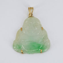 Load image into Gallery viewer, 14K Solid Yellow Gold Buddha Jade Pendant 5 Grams
