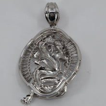 Load image into Gallery viewer, 14K Solid White Gold Cubic Zirconia Dragon Pendant 29.4 Grams
