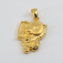Load image into Gallery viewer, 24K Solid Yellow Gold Puffy Zodiac Horse Hollow Pendant 1.8 Grams

