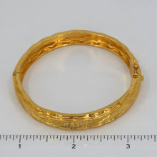 將圖片載入圖庫檢視器 24K Solid Yellow Gold Double Happiness Phoenix Dragon Bangle 17 Grams 9999