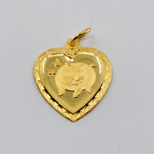 Load image into Gallery viewer, 24K Solid Yellow Gold Heart Zodiac Pig Pendant 2.1 Grams
