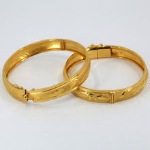 Load image into Gallery viewer, One Pair Of 24K Solid Yellow Gold Wedding Dragon Phoenix Bangles 34.5 Grams
