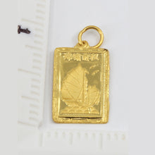 Load image into Gallery viewer, 24K Solid Yellow Gold Rectangular Zodiac Horse Hollow Pendant 1.5 Grams
