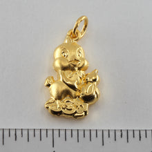 將圖片載入圖庫檢視器 24K Solid Yellow Gold Puffy Zodiac Rooster Chicken Pendant 2.6 Grams