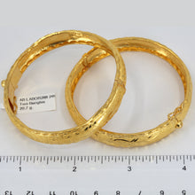 將圖片載入圖庫檢視器 One Pair Of 24K Solid Yellow Gold Wedding Dragon Phoenix Bangles 20.7 Grams