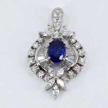 Load image into Gallery viewer, 18K White Gold Diamond Sapphire Pendant S2.19CT D1.90CT
