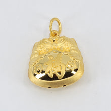 將圖片載入圖庫檢視器 24K Solid Yellow Gold Baby Puffy Dog Longevity Lock Hollow Pendant 2.5 Grams