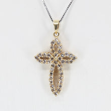 Load image into Gallery viewer, 14K Solid Yellow Gold Diamond Cross Pendant D0.57 CT
