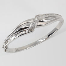 Load image into Gallery viewer, 14K Solid White Gold Diamond Bangle 1.95 CT
