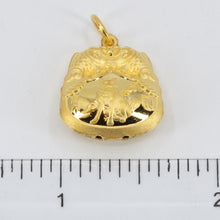 將圖片載入圖庫檢視器 24K Solid Yellow Gold Baby Puffy Dog Longevity Lock Hollow Pendant 2.5 Grams
