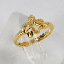 Load image into Gallery viewer, 24K Solid Yellow Gold Women Double Heart Ring Band 3.2 Grams
