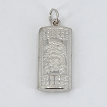 Load image into Gallery viewer, Platinum Dragon Blessed Hollow Pendant 3.8 Grams
