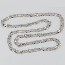 Load image into Gallery viewer, 18K Solid White Gold Design Link Chain with 14K Lock 20&quot; 28.8 Grams

