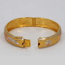 將圖片載入圖庫檢視器 24K Solid Yellow Gold Dragon Phoenix Mandarin Ducks Bangle 19.43 Grams 9999