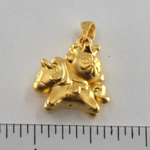 Load image into Gallery viewer, 24K Solid Yellow Gold Baby Puffy Zodiac Monkey on Horse Hollow Pendant 2.4 Grams
