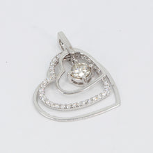 Load image into Gallery viewer, 18K Solid White Gold Diamond Heart Pendant D0.65 CT
