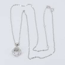 Load image into Gallery viewer, 18K Solid White Gold Round Link Chain Necklace with Diamond Pendant 16&quot; - 18&quot; D0.05CT

