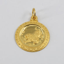 Load image into Gallery viewer, 24K Solid Yellow Gold Round Zodiac Tiger Pendant 1.9 Grams
