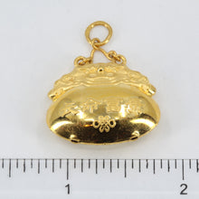 將圖片載入圖庫檢視器 24K Solid Yellow Gold Baby Puffy Ox Longevity Lock Hollow Pendant 5.8 Grams