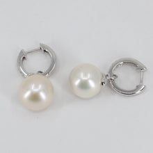Load image into Gallery viewer, 18K White Gold Diamond White Pearl Hanging Earrings D0.40 CT
