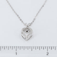 Load image into Gallery viewer, 18K Solid White Gold Round Link Chain Necklace with Diamond Pendant 18&quot; D0.11 CT
