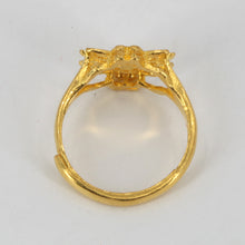 Load image into Gallery viewer, 24K Solid Yellow Gold Women Flower Adjustable Ring Band 4.5 Grams
