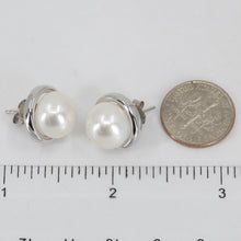 Load image into Gallery viewer, 14K White Gold White Culture Pearl Stud Earrings 5.7 Grams
