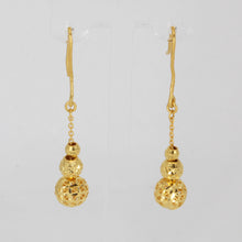 Load image into Gallery viewer, 24K Solid Yellow Gold Triple Sphere Hanging Earrings 5.2 Grams
