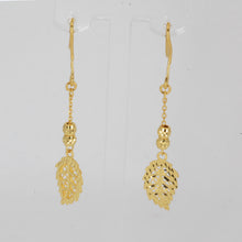 Load image into Gallery viewer, 24K Solid Yellow Gold Leaf Hanging Earrings 4.1 Grams
