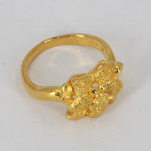 Load image into Gallery viewer, 24K Solid Yellow Gold Women Flower Ring Band 7.1 Grams
