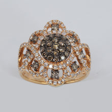Load image into Gallery viewer, 18K Rose Gold Diamond Cocktail Ring 1.32 CT
