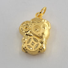 將圖片載入圖庫檢視器 24K Solid Yellow Gold Puffy Zodiac Sheep Goat Hollow Pendant 3.2 Grams