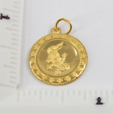 Load image into Gallery viewer, 24K Solid Yellow Gold Round Zodiac Rabbit Hollow Pendant 1.1 Grams
